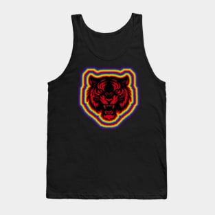 LGBTQ+ rainbow Angry Tiger silhouette Tank Top